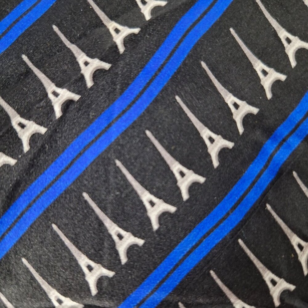 Robin Ruth Eiffel Tower Print Silk Necktie - image 2